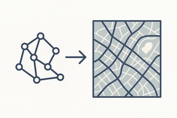 Visualizing the Transition from Complex Network Structures to Simplified Map Representations in Innovative Urban Planning and Data Analysis Contexts Using Technical Design Concepts