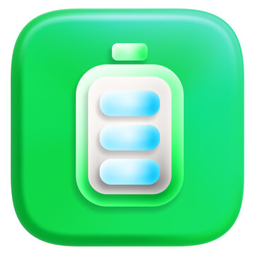 Battery charge energy 3D icon