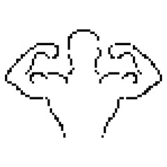 biceps pixel icon, 8-bit. Isolated vector illustration.