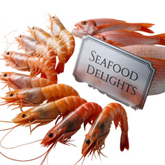 fresh shrimps on white background