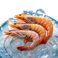 fresh shrimps on a plate