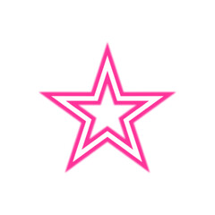 Pink star outline with a double border, centered on a white background.
