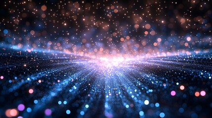 A dynamic display of glowing particles forms a captivating abstract design.