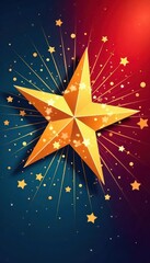 Bold line art Christmas starburst vector card design , card, decor