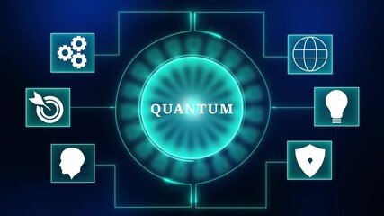 Quantum computing network technology innovation abstract concept digital transformation global connectivity idea generation security data processing - Powered by Adobe
