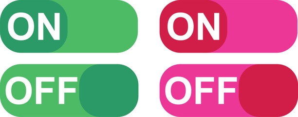 On Off Buttons Set | Power Switch Icon Collection for UI and Web Design