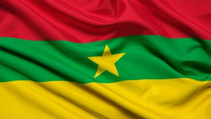Obraz premium Flag of red, green and yellow stripes with yellow star in the center