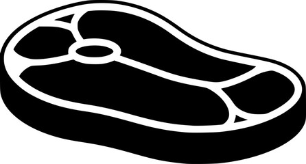 Obraz premium a black and white illustration of a steak, minimalist style, vector graphic