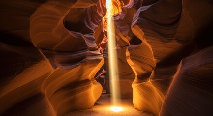 Sunlight beam in canyon