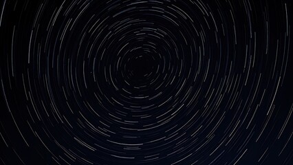 Obraz premium Double spiral star trails across a velvet night sky, accented by glowing meteor streaks.