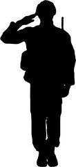 White and black army icon silhouette 