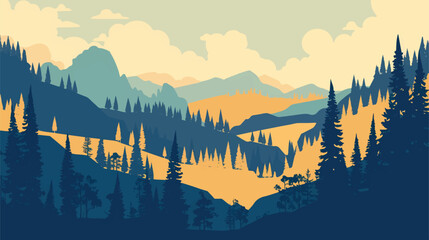 a hill landscape vector art illustration for high quality print