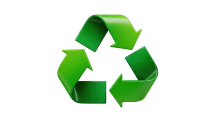 Obraz premium Isolated recycling symbol featuring three green arrows looping, environment and ecology