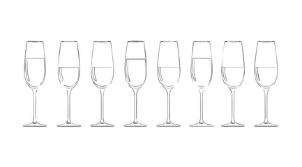 Vector art of champagne glasses isolated