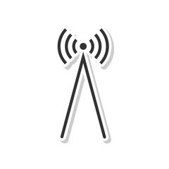 Radio tower color icon isolated on transparent background