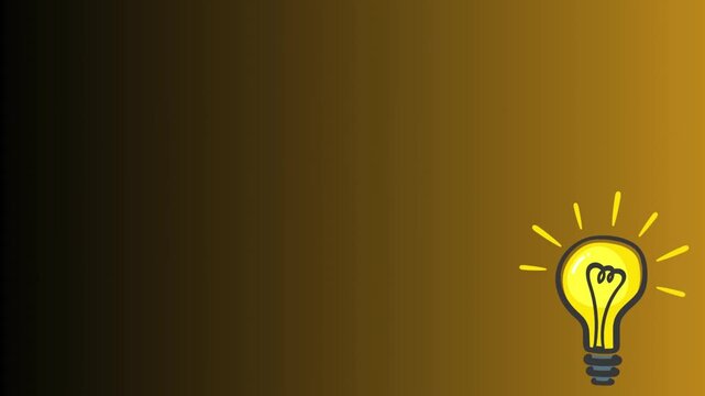 Eureka text and glowing light bulb in warm gradient background  