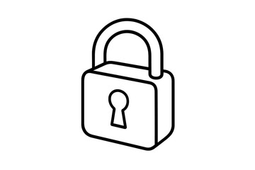 Simple outline of a padlock representing security and protection for various contexts and uses
