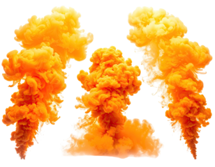Orange smoke clouds in a vibrant abstract design