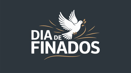 Dia de Finados Dove Peace Symbol Memorial Illustration