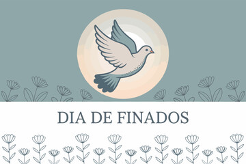 Obraz premium Dia de Finados Dove Peace Symbol Memorial Illustration