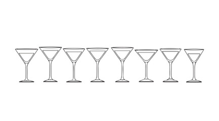 Vector art of martini glasses