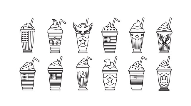 Vector art of frappes isolated on white