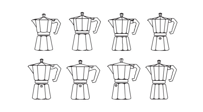Vector art of moka pots
