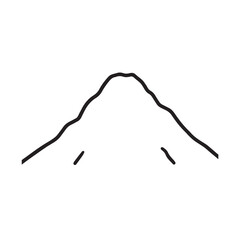 Black and White Mountain Illustration Image in Minimalist Line Art Style, Clean and Elegant Design