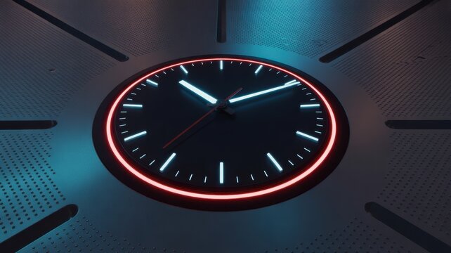 Contemporary Timepiece: A modern, glowing clock, a captivating illustration of time's passage. Reflecting the importance of timeliness.