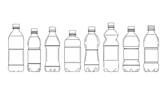 Vector art of plastic bottles