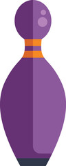 Purple bowling pin standing up on a white background is a perfect illustration for leisure activity