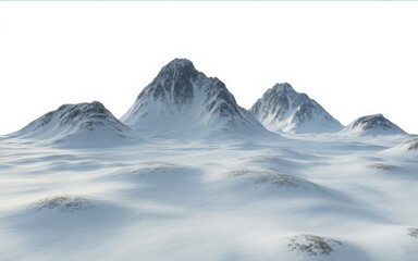Obraz premium Vast snowy mountain range under a pale sky