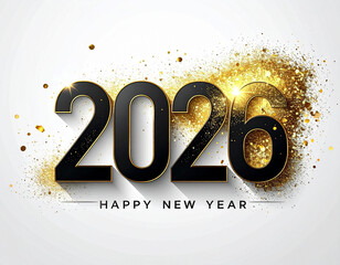 Modern minimalist Happy New Year card design for 2026 celebration Generative AI