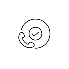 Secure call, spam free and safe dial. Pixel perfect, editable stroke vector icon