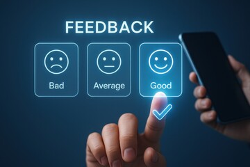 User Provides Positive Feedback Through Digital Interface and Touchscreen Interaction