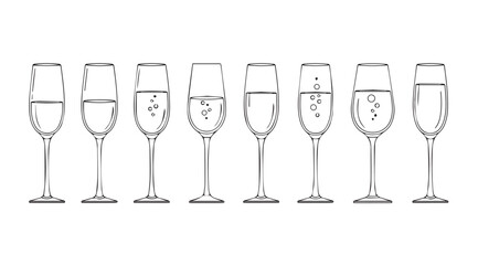 Vector art of champagne on white