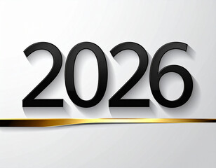 Elegant design of the year 2026 with minimalist style and golden highlight Generative AI