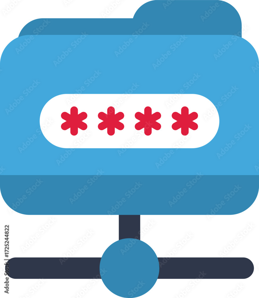 Poster this icon illustrates a secure folder sharing system with password protection