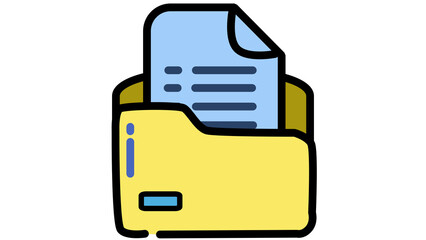 Document folder icon with files and papers Modern flat design Vector illustration Isolated on white background