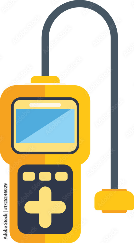 Aufkleber electronic device measuring device showing plus sign with cable and sensor