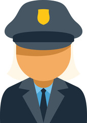 Simple vector illustration of a female police officer wearing a uniform