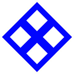 Abstract blue Geometric Shape Icon PNG, isolated on transparent background. A modern, stylish design featuring interconnected squares, perfect for design, digital art, and creative projects.