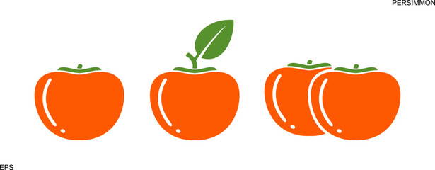 Persimmon logo. Isolated persimm on white background