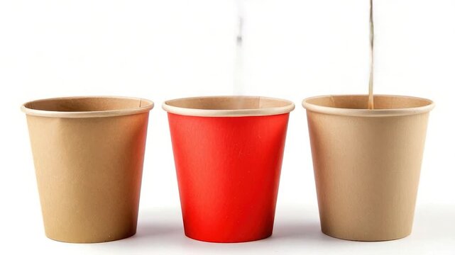 Paper cups in various colors sitting together