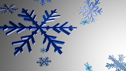 Blue 3D Snowflake Pattern On Gradient Background For Winter Holiday Decoration Seasonal Greeting Or Digital Design