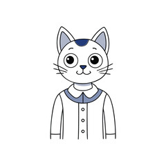 Vector art of cute cat character wearing a shirt