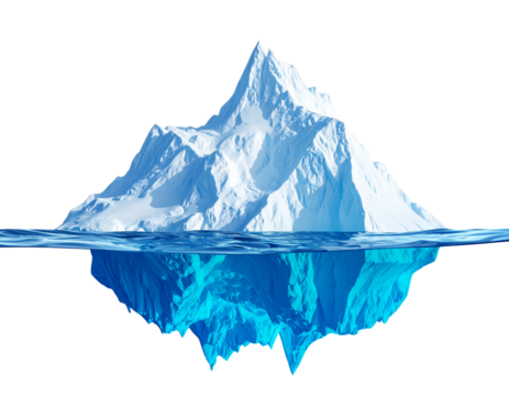  3D Render Floating Iceberg Transparent PNG