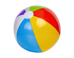 Colorful beach ball, isolated on black