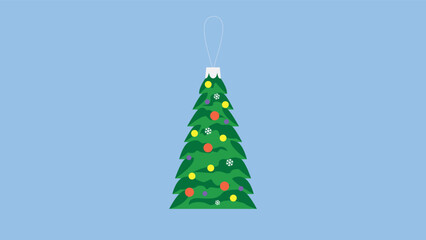 Christmas tree. Happy New Year. Vector illustration in flat style.