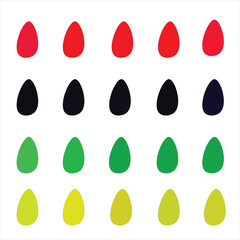 Simple Easter Egg and Abstract Drop Shape Vector Set with Colorful Elements for Holiday and Pattern Design

